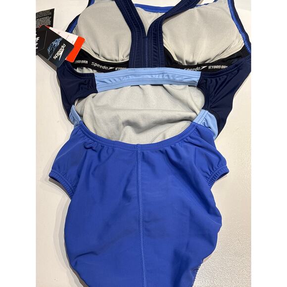 SPEEDO NWT Quantum Fusion Splice Hyper Blue UPF 50+ One Piece Swimsuit 6 - Picture 8 of 8